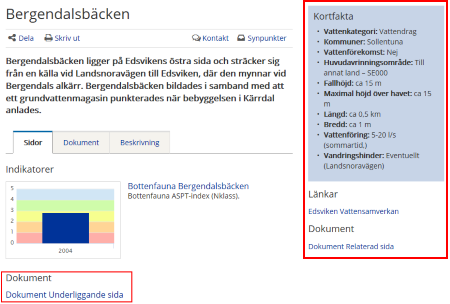 Relaterade sidor högerkolumnen, underliggande sida längst ner