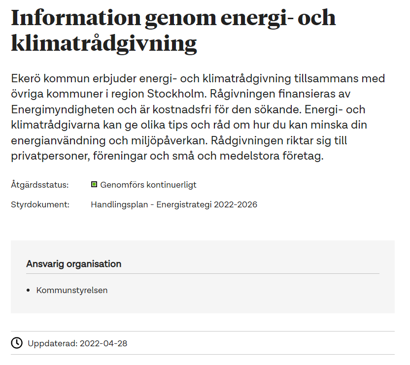 åtgärd genomförs kontinuerligt